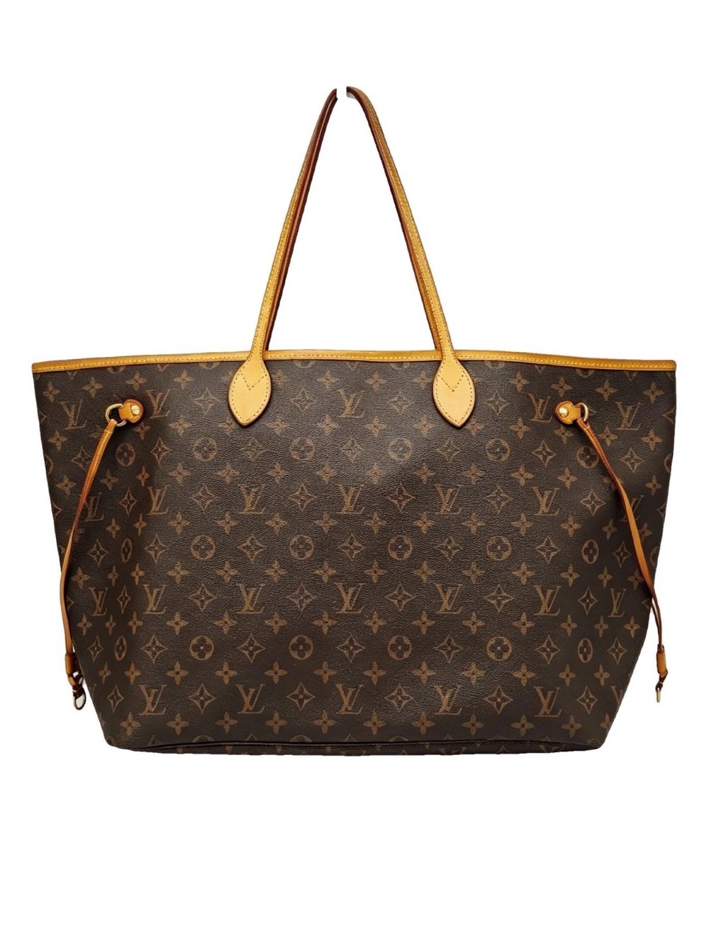 Louis Vuitton Monogram Canvas Tote with Tan Leather Trim